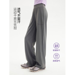 女童褲子夏季薄款速乾休閒褲中大童2025新款濶腿褲兒童寬松運動褲