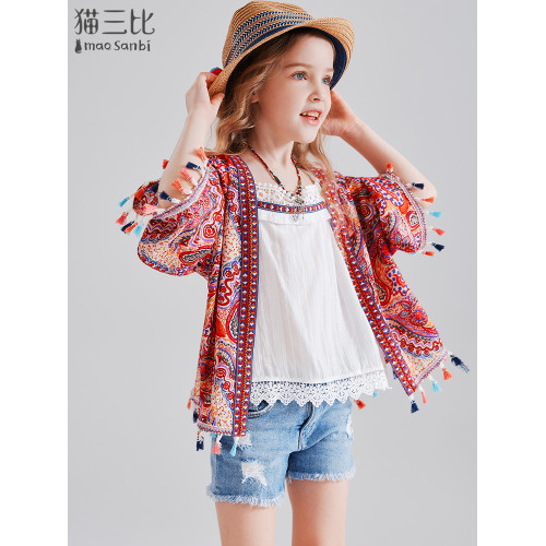 女童防曬衣度假2025夏季新款中大童外搭新疆西藏旅遊兒童披肩薄款