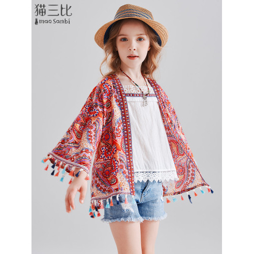 女童防曬衣度假2025夏季新款中大童外搭新疆西藏旅遊兒童披肩薄款