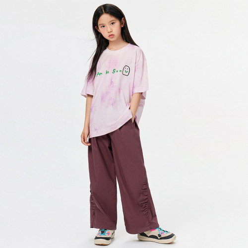 gxgkids童裝女童夏裝新款字母T恤兒童全棉印花短袖中大童圓領上衣