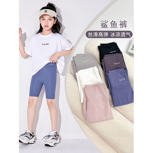 女童五分打底褲鯊魚褲夏季薄款兒童安全褲防走光外穿短褲芭比褲5