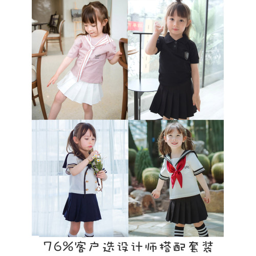 童裝女童短裙春夏2023新款兒童百搭白百褶裙子表演兒童四季半身裙