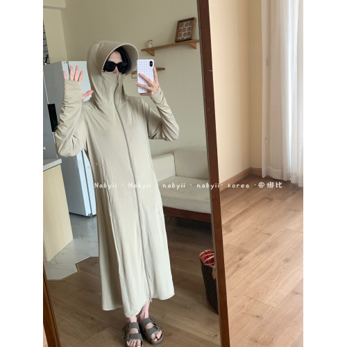 娜比】新款原沙型UPF50+冰絲防曬衣女長款全身防紫外電動車防曬服
