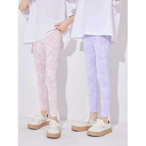 女童打底褲夏季薄款兒童鯊魚褲冰絲褲子外穿夏天瑜伽褲大童芭比褲