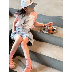 波拉韓國童裝女童短褲2025夏裝兒童牛仔熱褲中大童休閒褲外穿褲子