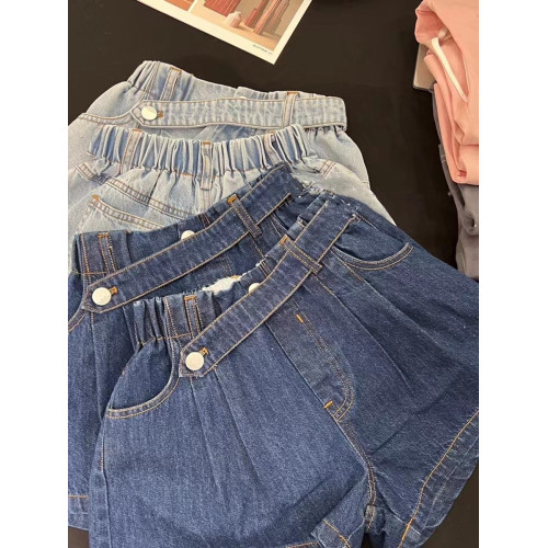 波拉韓國童裝女童短褲2025夏裝兒童牛仔熱褲中大童休閒褲外穿褲子