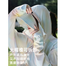 防曬衣女2025新款夏季冰絲防紫外線薄寬松專業UPF100+戶外防曬服