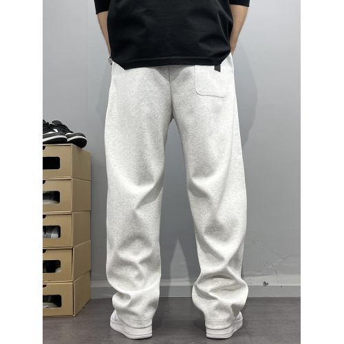 春季字母刺綉直筒休閒褲男寬松濶腿褲美式街頭復古潮流長褲高街風