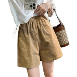 女童純棉短褲2025夏季新款12嵗中大童外穿濶腿褲白色休閒五分褲子