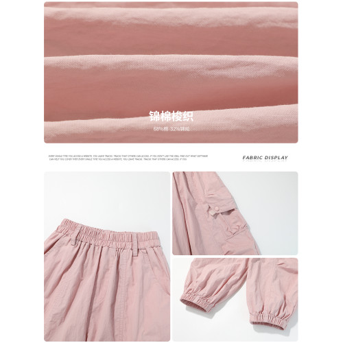 沫沫家夏裝兒童薄款工裝褲2025夏季新款女童洋氣褲子休閒防蚊褲