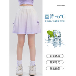 女童短褲夏季外穿大童女孩2025新款冰絲褲兒童運動薄款五分褲子夏