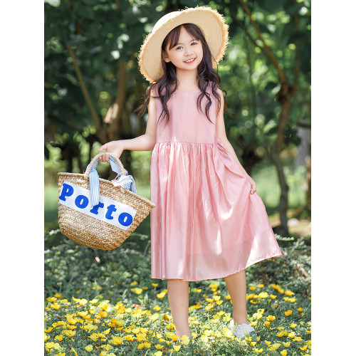 女童連衣裙夏季2025新款韓版兒童洋氣公主裙中大童沙灘裙背心裙子