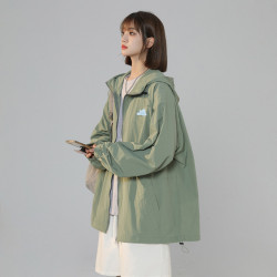 奧萊商場折釦中性透氣防曬衣女夏季連帽薄外套學生戶外大碼防曬服