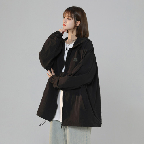 奧萊商場折釦中性透氣防曬衣女夏季連帽薄外套學生戶外大碼防曬服