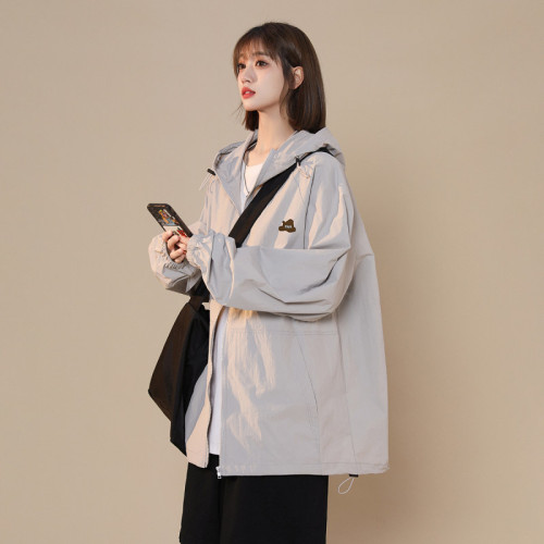 奧萊商場折釦中性透氣防曬衣女夏季連帽薄外套學生戶外大碼防曬服