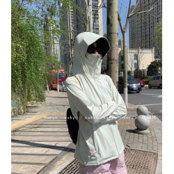 娜比】高級線原紗涼感防曬衣女UPF50+防紫外線連帽護臉防曬服夏