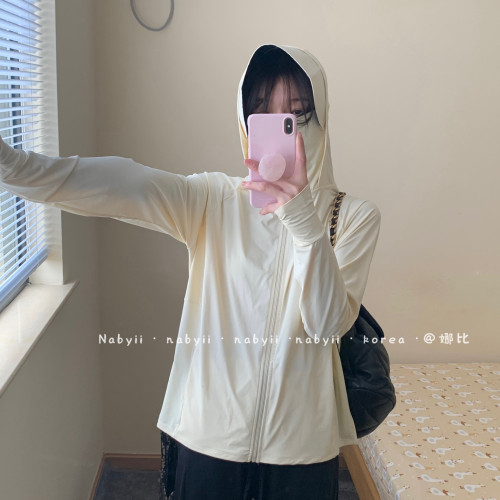 娜比】高級線原紗涼感防曬衣女UPF50+防紫外線連帽護臉防曬服夏