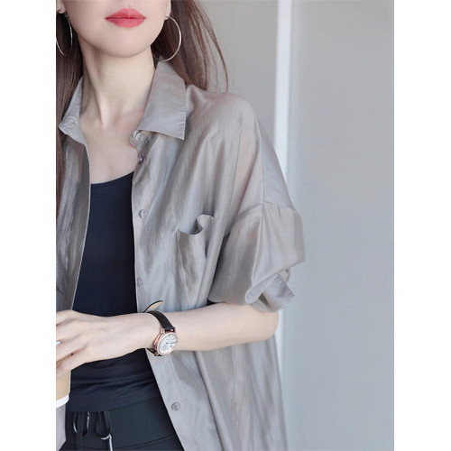 防曬衣女款2025新款襯衣開衫寬松薄款絲光透氣防曬服襯衫上衣夏季
