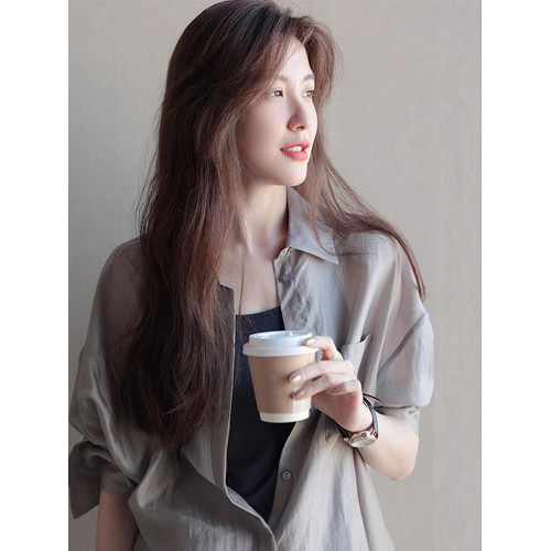 防曬衣女款2025新款襯衣開衫寬松薄款絲光透氣防曬服襯衫上衣夏季