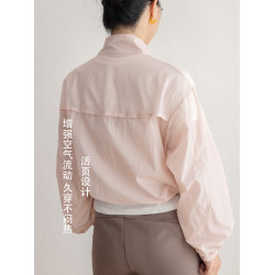 JENUNIQUE輕薄長袖防曬衣女2025新款休閒戶外運動寬松皮膚衣短款