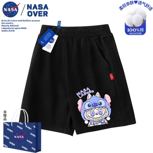NASA可愛卡比拉布布兒童短褲夏季新款女童卡通五分褲中大童休閒褲
