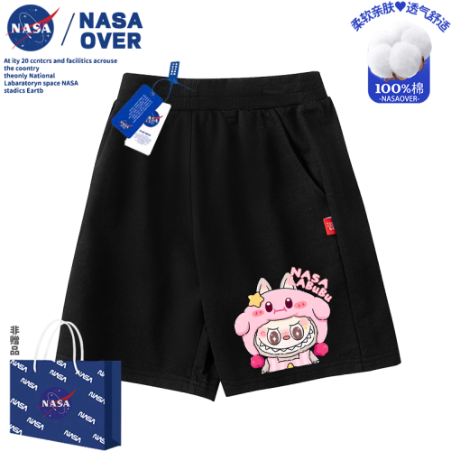 NASA可愛卡比拉布布兒童短褲夏季新款女童卡通五分褲中大童休閒褲