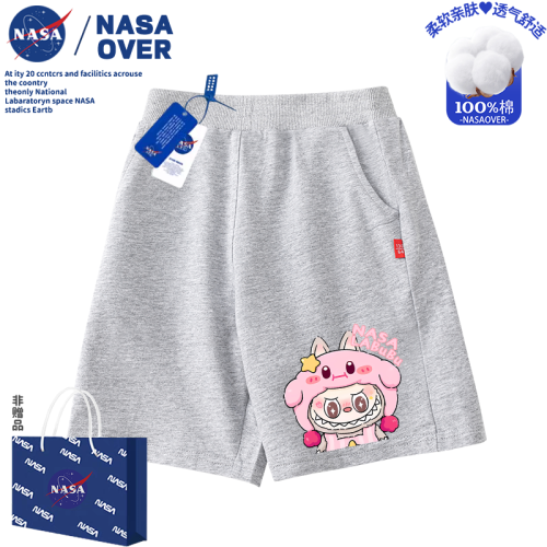 NASA可愛卡比拉布布兒童短褲夏季新款女童卡通五分褲中大童休閒褲