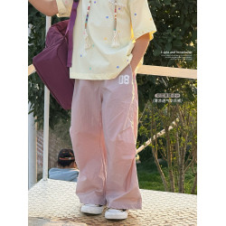 女童褲子2025夏季新款甜酷風運動長褲寬松防曬輕薄速乾褲舒適百搭