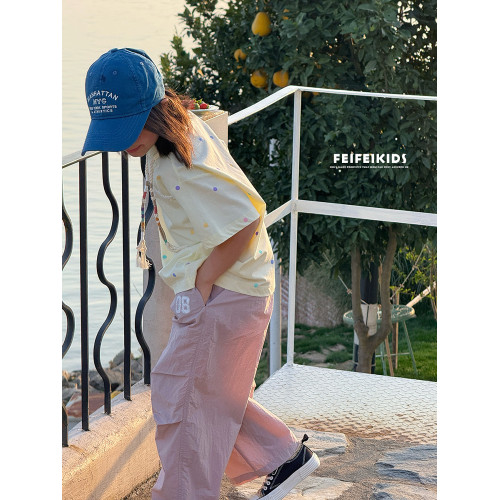 女童褲子2025夏季新款甜酷風運動長褲寬松防曬輕薄速乾褲舒適百搭