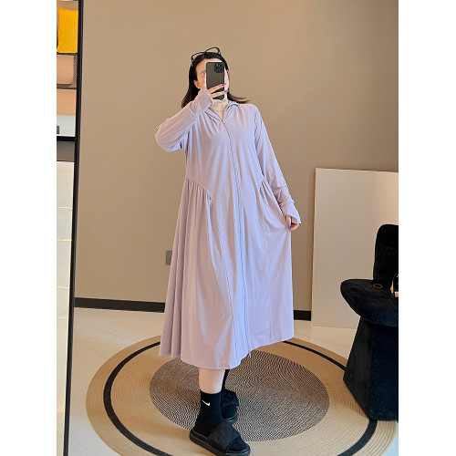 胖MM200斤大碼女裝大裙擺防曬長裙冰絲涼感透氣寬松舒適防曬衣女
