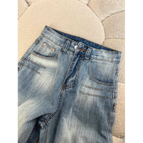 刺綉寬松直筒牛仔褲女2025年夏季新款美式復古水洗高腰顯瘦濶腿褲