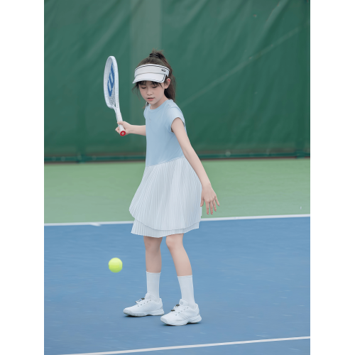 女童運動連衣裙夏季2025新款速乾女孩子網球冰絲涼感兒童夏裝裙子