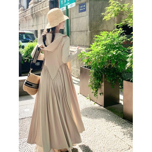 防曬衣女夏季輕薄透氣海邊防曬服外套超長款全身收腰顯瘦防曬裙