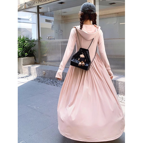 防曬衣女夏季輕薄透氣海邊防曬服外套超長款全身收腰顯瘦防曬裙