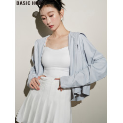 Basic House/百家好連帽冰絲防曬衣女夏季戶外通勤薄款防曬服外套