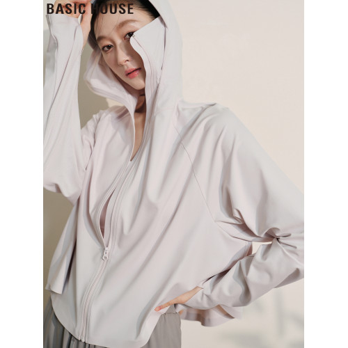 Basic House/百家好連帽冰絲防曬衣女夏季戶外通勤薄款防曬服外套