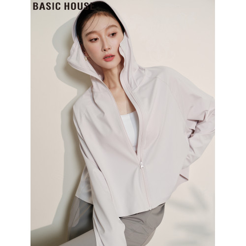 Basic House/百家好連帽冰絲防曬衣女夏季戶外通勤薄款防曬服外套
