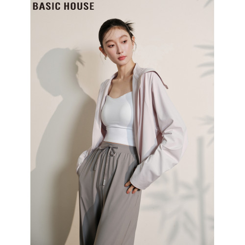 Basic House/百家好連帽冰絲防曬衣女夏季戶外通勤薄款防曬服外套