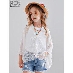女童防曬衣度假風2025夏季新款中大童披肩雲南新疆兒童外搭開衫薄