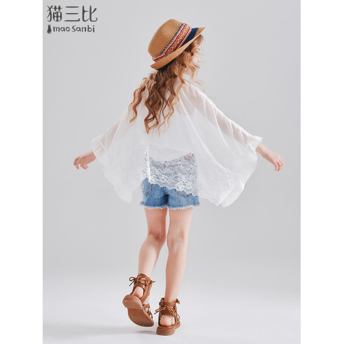 女童防曬衣度假風2025夏季新款中大童披肩雲南新疆兒童外搭開衫薄