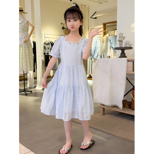 連衣裙女大童2025夏季新款學生洋氣女童時尚兒童裙子女孩韓系夏裝