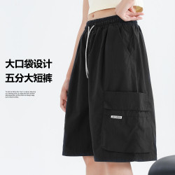 短褲女童夏薄款外穿2025新款洋氣初中生休閒工裝五分褲女大童褲子