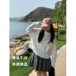 立領防曬衣女2024新款UPF50+冰絲透氣防紫外線寬松無帽防曬服外套