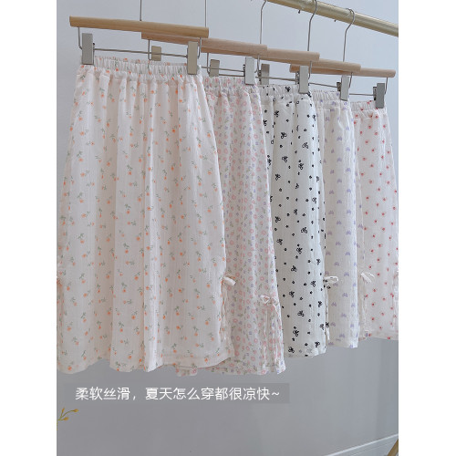 女童碎花防蚊褲夏季寶寶薄款雪紡寬松濶腿褲女孩冰絲裙褲洋氣褲子