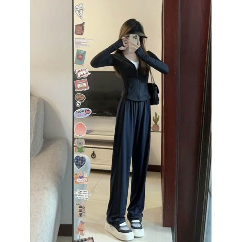 福覔橘旅遊修身防曬衣休閒運動服套裝女2025新款夏季修身兩件套