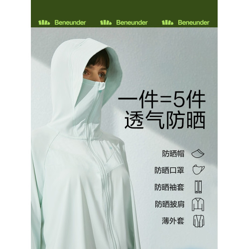 蕉下防曬衣服披肩女防紫外線冰絲戶外焦下黑膠皮膚風衣夏季薄款