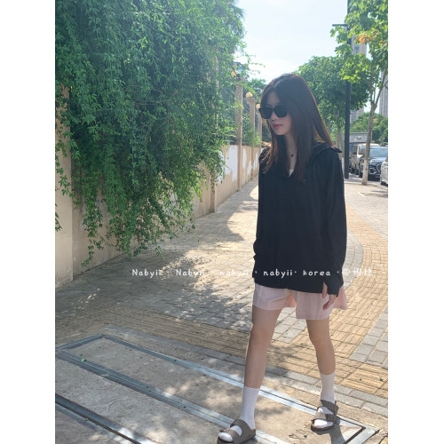 娜比】冰絲涼感防曬衣女UPF50+新款防紫外線連帽護臉防曬服夏