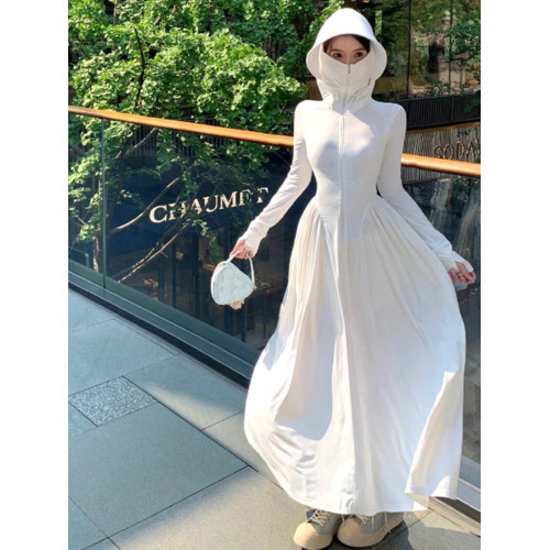 福覔橘冰絲防曬衣女長款全身連帽2025新款戶外出遊穿搭透氣防曬裙