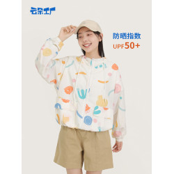 雲朵不打小孩印花防曬外套女夏季新款戶外遮陽防曬衣戶外穿搭