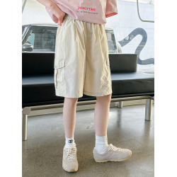 女童工裝短褲外穿夏季薄款速乾褲子夏裝中褲2025新款中大童五分褲